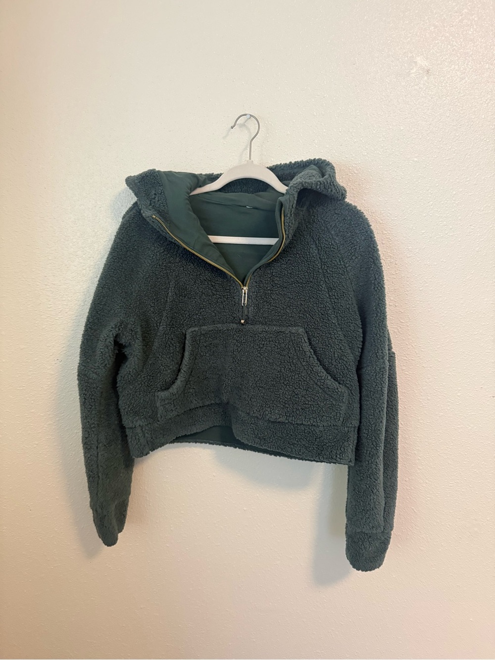 Lululemon Cozy Sherpa Half-Zip Hoodie - Forest Green Scuba